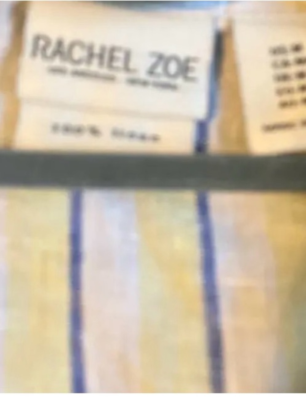 Racheal Zoe Linen Striped Tie Bottom Button Down Blouse. - Picture 4 of 4